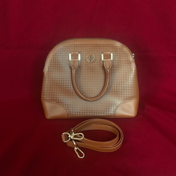 Tory Burch Robinson Perforated Dome Satchel/Crossbody - Picture 1 of 6